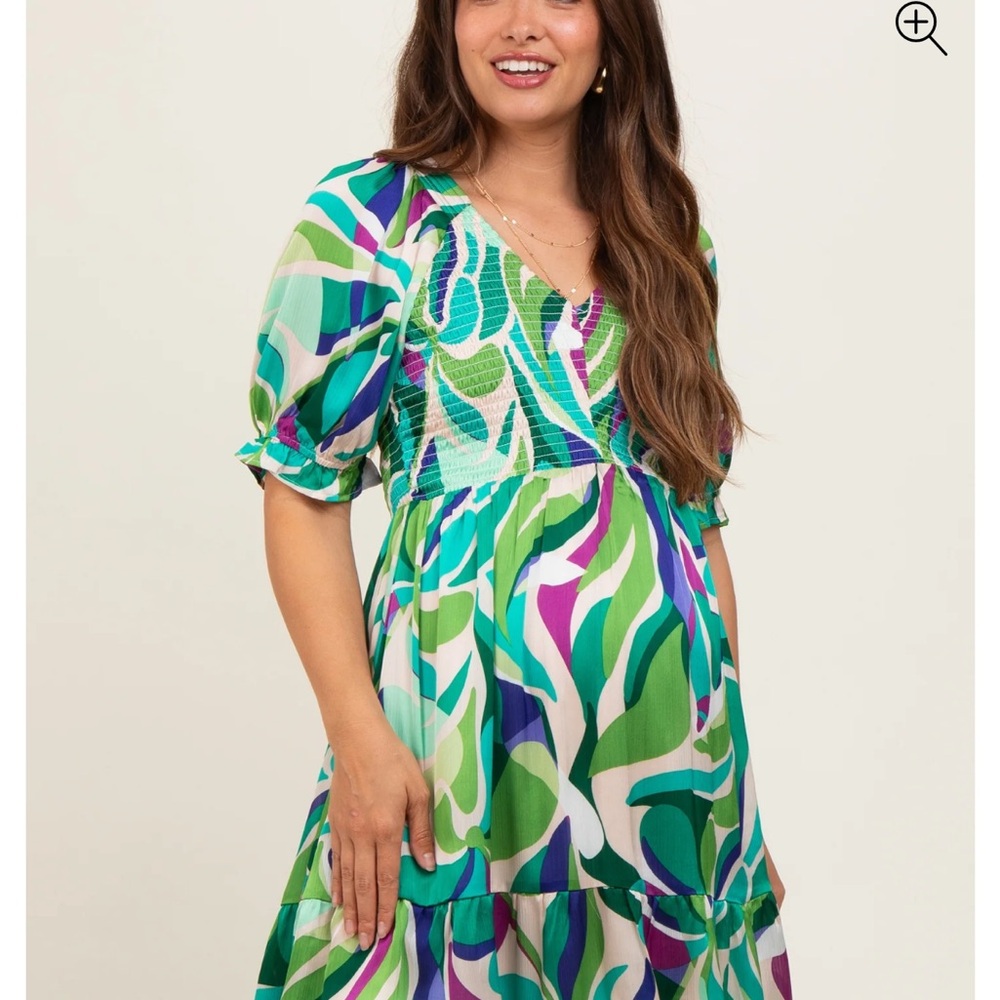 Unique, stretchy, bump and breastfeeding friendly, silky dress